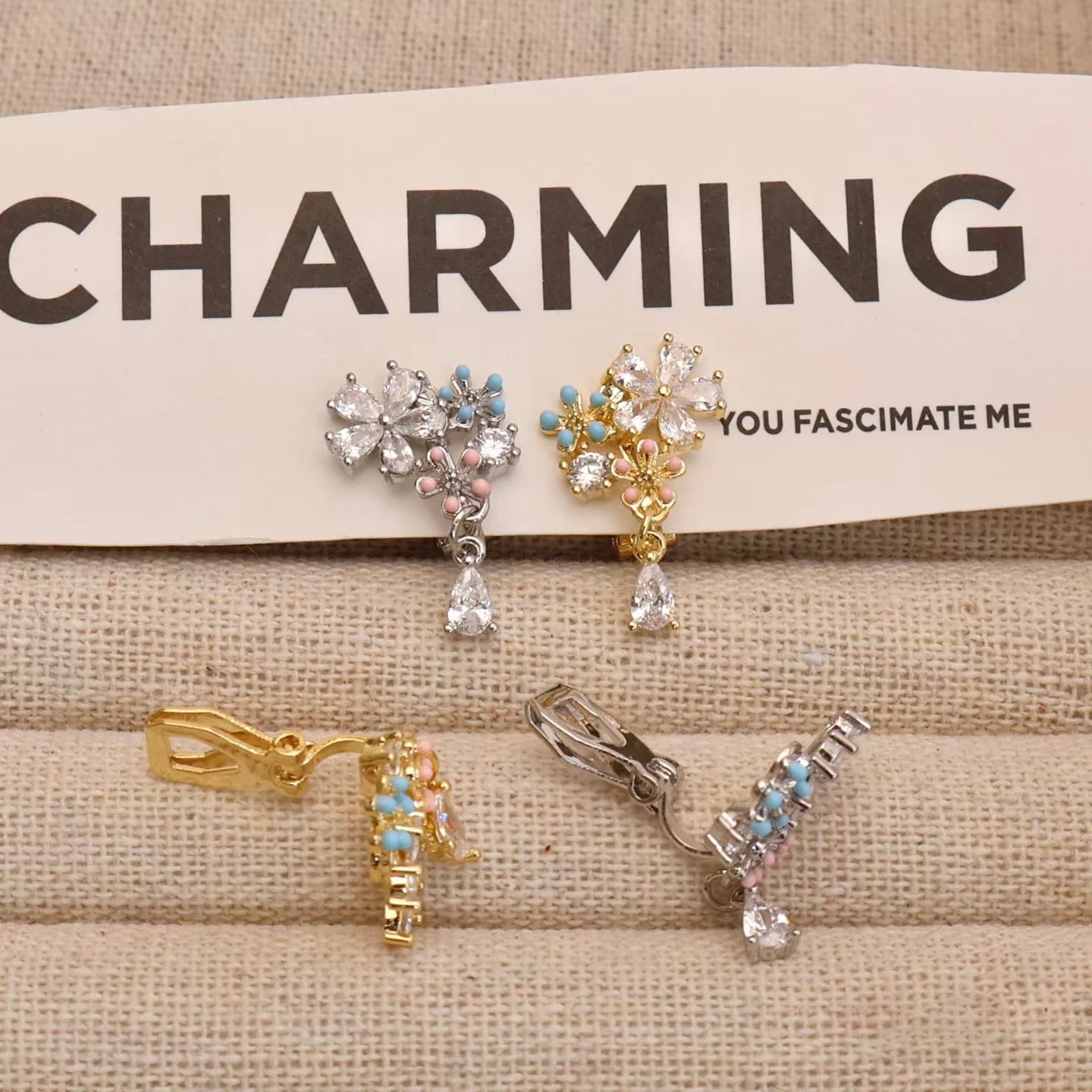 Women Swan Shape New Design Latest Small Clip-on Earring Fashion Elegant Charms Dainty Bulk Jewelry Accessories for Causal Daily