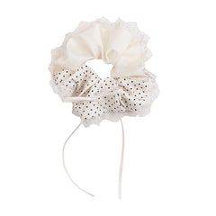 Hot Sale Dots Tulle Bowknot Medium Decorative Scrunchies Graceful Trendy Customized in Stock Hair Ties Accessories for Women