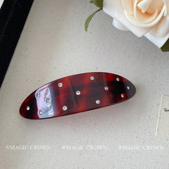 Vintage Stylish Acetate Hair Snap Clips for Girls Solid Color Sequined Glitter Hair Accessories for Women Ladies Elegant Fashion