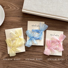 Fashion Sweet Solid Color Bowknot Hair Clips for Baby Girls Heart Shaped Cute Snap Clips for Kids Children Hair Accessories