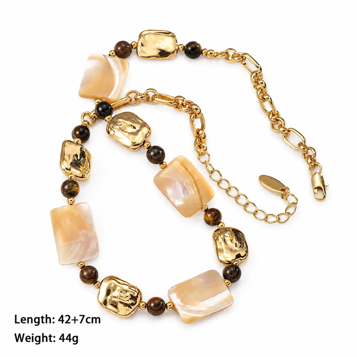 Fashion Blue Turquoise Tiger Eye Stone Necklaces for Girls Vintage Shell Jewelry for Women Ladies Wholesale China Manufacturer