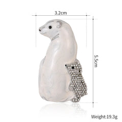 Fashion Cute Animals Polar Bear Brooches for Girls Sweet Stylish Trendy Pins Jewelry for Women Ladies Accessories Wholesale