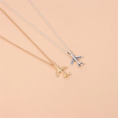 Fashion Simple Airplane Necklaces for Girls Sweet Minimalistic Charms Jewelry for Women Ladies Female Accessories Wholesale