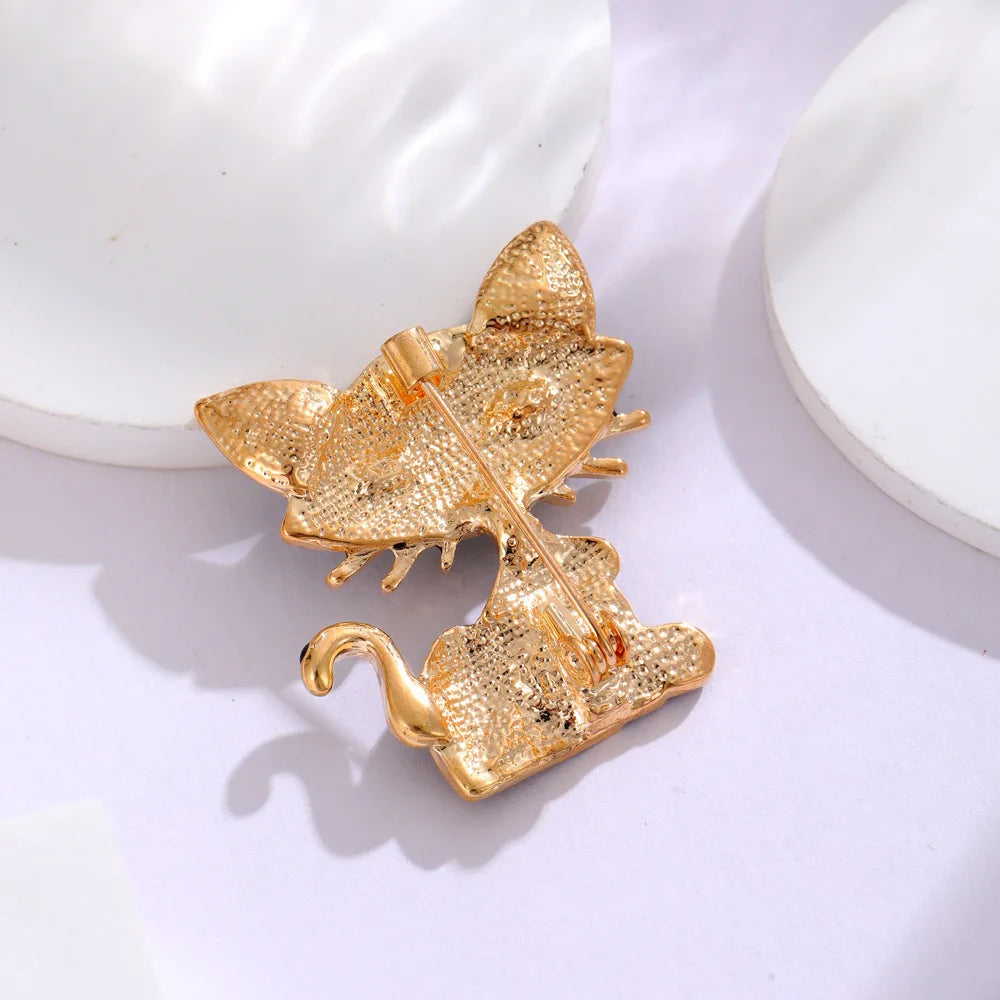 Fashion Trendy Cat Puppy Cartoon Animals Brooches for Girls Sweet Stylish Pins Jewelry for Women Ladies Accessories Wholesale