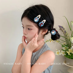 Children MultiColor Grid Cat Small Alligator Clips Hair Ties Fashion Sweet Wholesale in Stock Scrunchiy Hairpins Accessory Set
