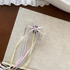 Colorful Ribbon Bowknot Fabric Hair Claw Clips Cute Princess Style Glitter Accessory for Baby Girls and Kids for Party