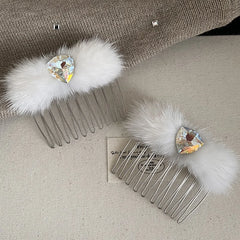 Fashion Trendy Glitter Heart Shaped Comb Hair Clips for Girls Sweet Elegant Graceful Hair Accessories for Women Ladies Female