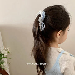 Fashion Sweet Elegant French Style Bowknot Hair Clips for Baby Girls Glitter Banana Clips for Kids Child Hair Accessories Chic