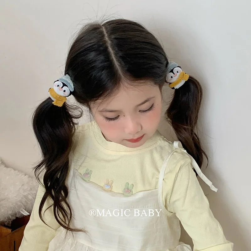 Fashion Cute Sweet Kawaii Trendy Scrunchies for Baby Girls Animals Bunny Elastic Hair Ties for Kids Child Hair Accessories Chic