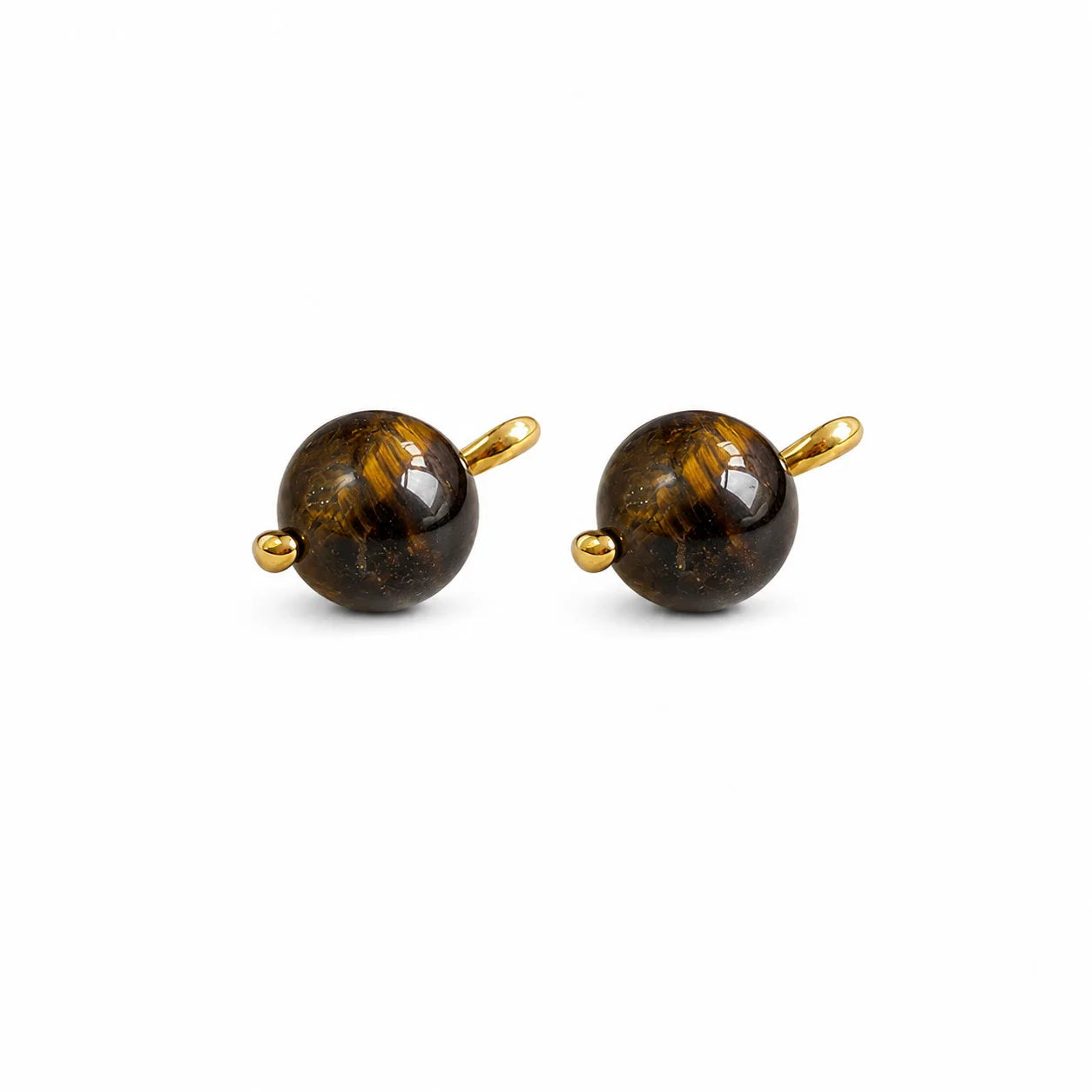 Unisex Black Agate Brown Red Tiger Eye Stone S925 Silver Stud Earring Fashion Dainty Factory Price in Stock Jewelry for Causal
