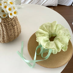 Kids Solid Color Ribbon Adjustable Medium Scrunchies Ponytail Holder Fashion Elegant in Stock Hair Ties Accessories for Children