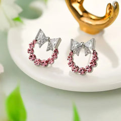Girly Aesthetic Hot Sale New Design Bow Irregular Shape Small Mini Stud Earring Fashion Sparking Bulk Daily Jewelry Accessories