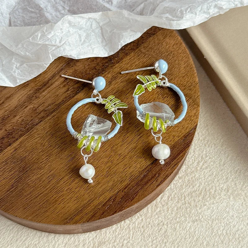 Fashion S925 Silver Pearl Hoop Earrings for Girls Elegant Trendy Jewelry for Women Ladies Wholesale China Manufacturer Bulk