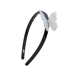 Hot Sale White Butterfly Rhinestone Medium Black Headbands Graceful Trendy Simple Wholesale Hairbands Accessories for Women Kids