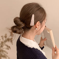Women Fashion Solid Color Glitter Luxurious Hair Clips for Girls Elegant Sweet Snap Clips for Ladies Hair Accessories in Stock
