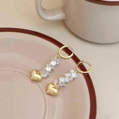 Ladies Heart Imitation Pearl Tassel Decorative Drop Earring Luxurious Glamorous Fashion Elegant Bulk Causal Jewelry Accessories