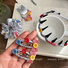 Fashion Simple Silver Scrunchies Cute Bowknot Hair Ties for Baby Girls and Kids Trendy Hair Accessories Stock
