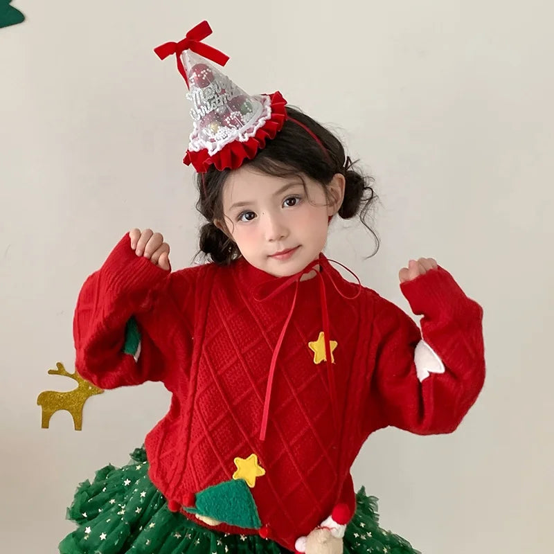 2025 Christmas Bowknot Plaid Glitter Hair Band for Baby Girls Cute Sweet Classic Head Band for Kids Children Hair Accessories