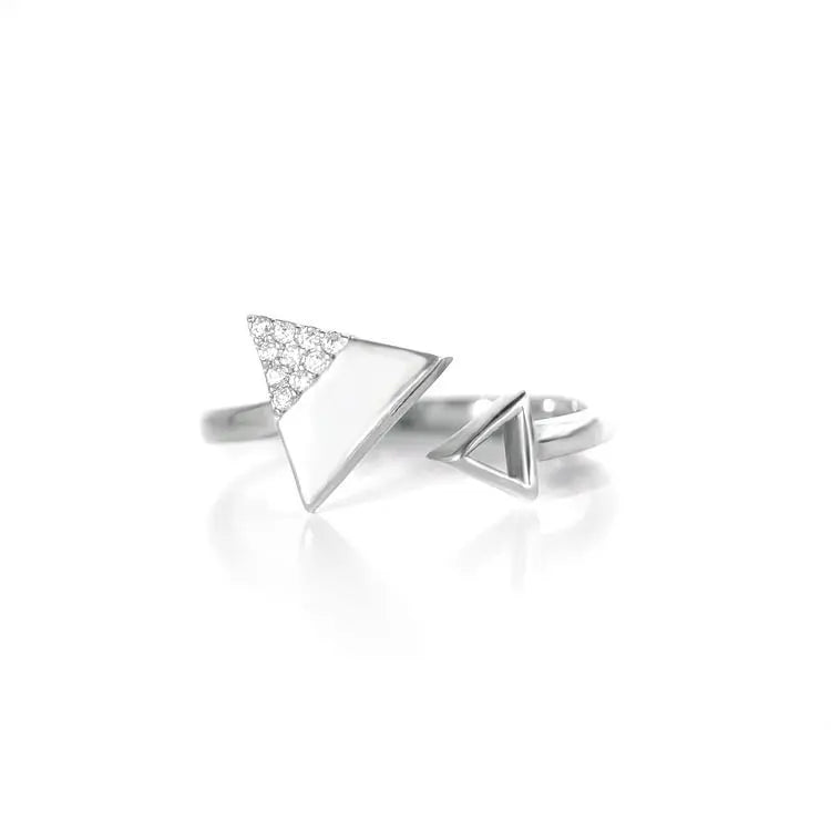Geometric Triangle Open Rings for Women Adjustable Minimalist Modern Statement Band Fashion Jewelry Gift Accessories Wholesale