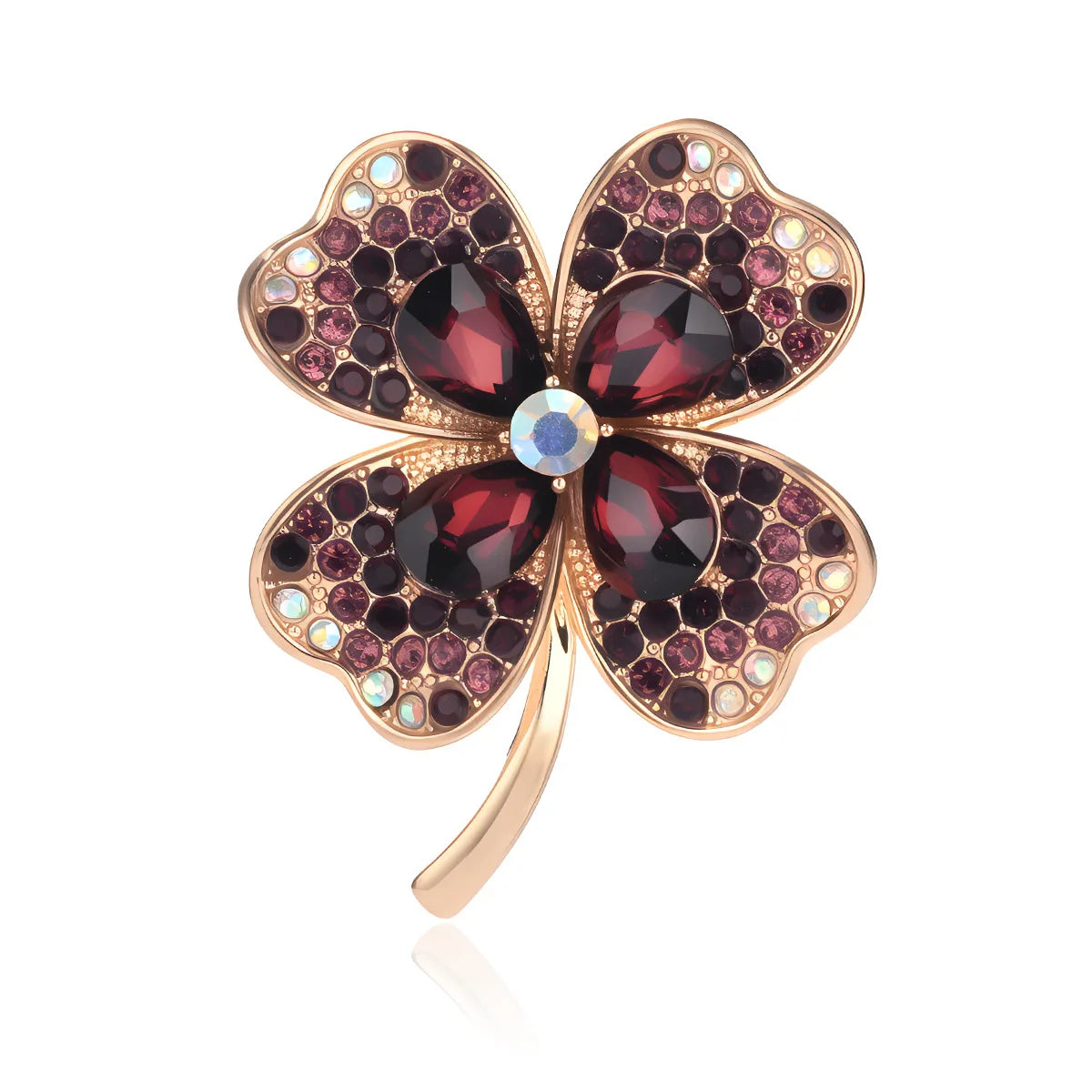 Personalized Design Four-leaf Clover Brooches for Girls Sweet Dainty Glamorous Pins Jewelry for Women Lady Accessories Hot Sale