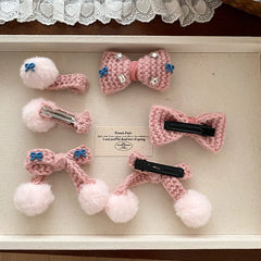 Pink Classic Solid Color Hair Clips for Baby Girls Cute Princess Style Alligators for Kids Children Hair Accessories Bowknot