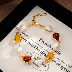 Fashion Baroque Pearl Glass Crystal Bracelets for Girls Elegant Vintage Jewelry for Women Ladies Wholesale China Factory Bulk