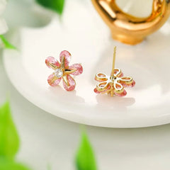 Glamorous Charms Glitter Floral Stud Earrings for Girls Butterfly Animals Jewelry for Women Ladies Accessories Bulk Wholesale