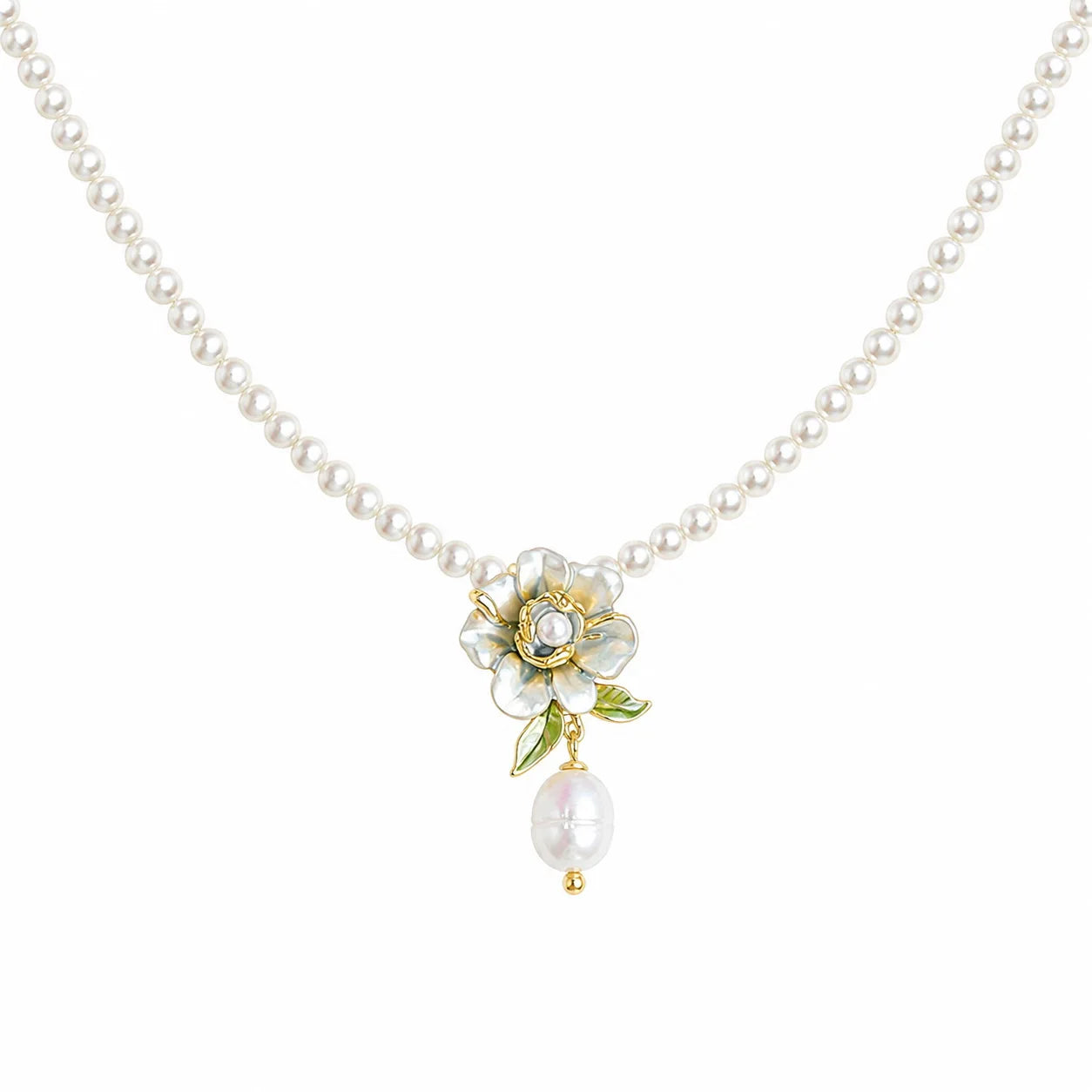 Women Flower 0.03cm Imitation Pearl Necklace Freshwater Pearl Pendant 18k Gold-plated S925 Silver Zircon in Stock Daily Earring