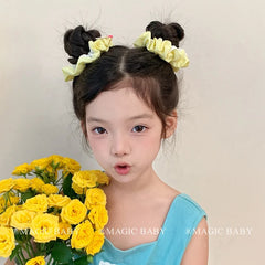 Girly Aesthetic Color Blocked Thick Thin Hair Scrunchies Fashion Sweet Lovely in Stock Hair Ties Accessories for Children Daily