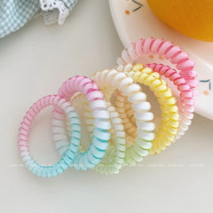 Brand New Candy Color Telephone Wire Hair Ties Simple High Elastic Scrunchies for Women Ladies Fashionable Sweet Accessories