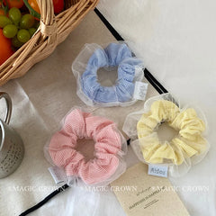 Girls Solid Color Ponytail Holder Large Scrunchies Trendy Sweet Elegant Wholesale in Stock Hair Ties Accessories for Children