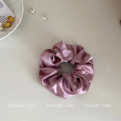 Women Minimalistic Solid Color Pink Large High Elastic Scrunchies Sweet Fashion ELegant in Stock Hair Ties Accessories for Daily