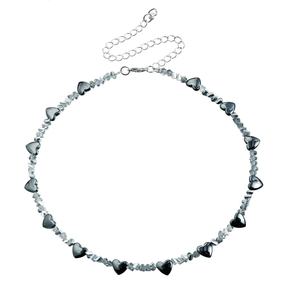 Fashion Simple Heart OOTD Stylish Trendy Necklaces for Girls Sweet Cute Elegant Jewelry for Women Ladies Teenager Accessories