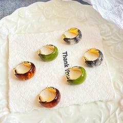 Fashion Resin Simple Hoop Earrings for Girls Sweet Elegant Jewelry for Women Ladies Wholesale China Manufacturer Low MOQ Bulk