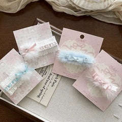 Fashion Bowknot Sweet Fluffy Cute Hair Clips for Girls Trendy Elegant Kawaii Alligators for Women Ladies Accessories in Stock