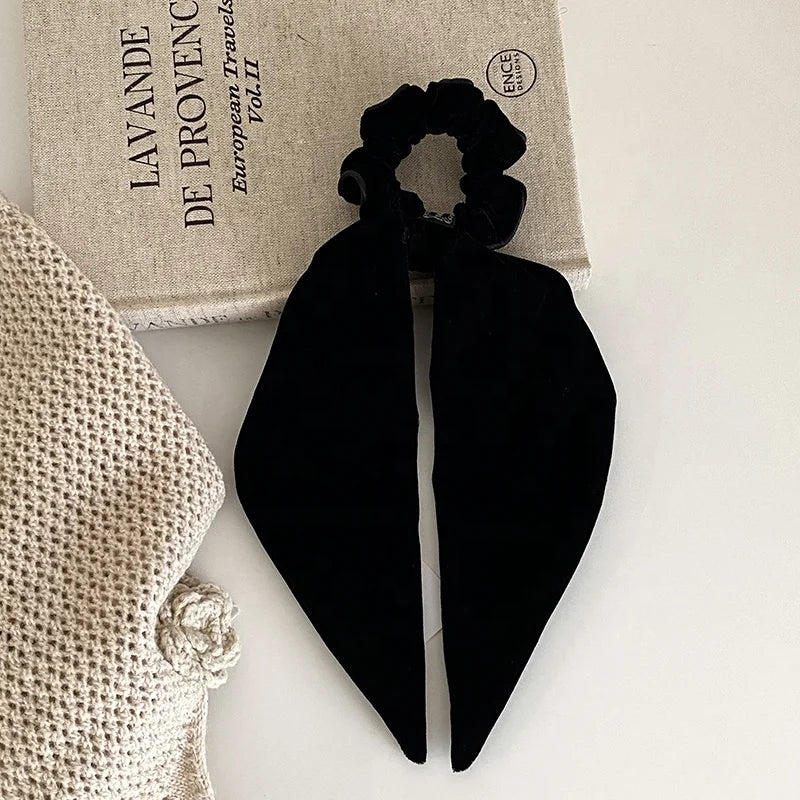 Simple Solid Color Minimalistic Scrunchies for Girls Elegant French Style Hair Ties for Women Ladies Hair Accessories Chic