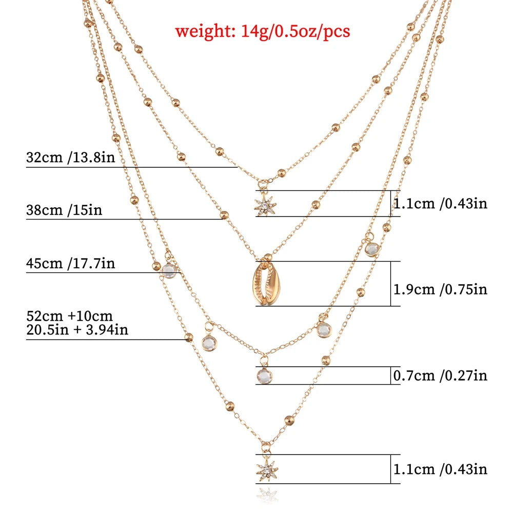 Fashion Trendy Glitter Rhinestone Necklaces for Girls Sweet Elegant Layered Wearing Jewellry for Women Ladies Accessories