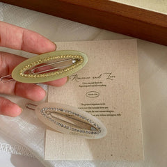 Chic Simple Solid Color Hair Clips for Women & Girls Elegant Glitter Hair Accessories Made of Acetate for Parties