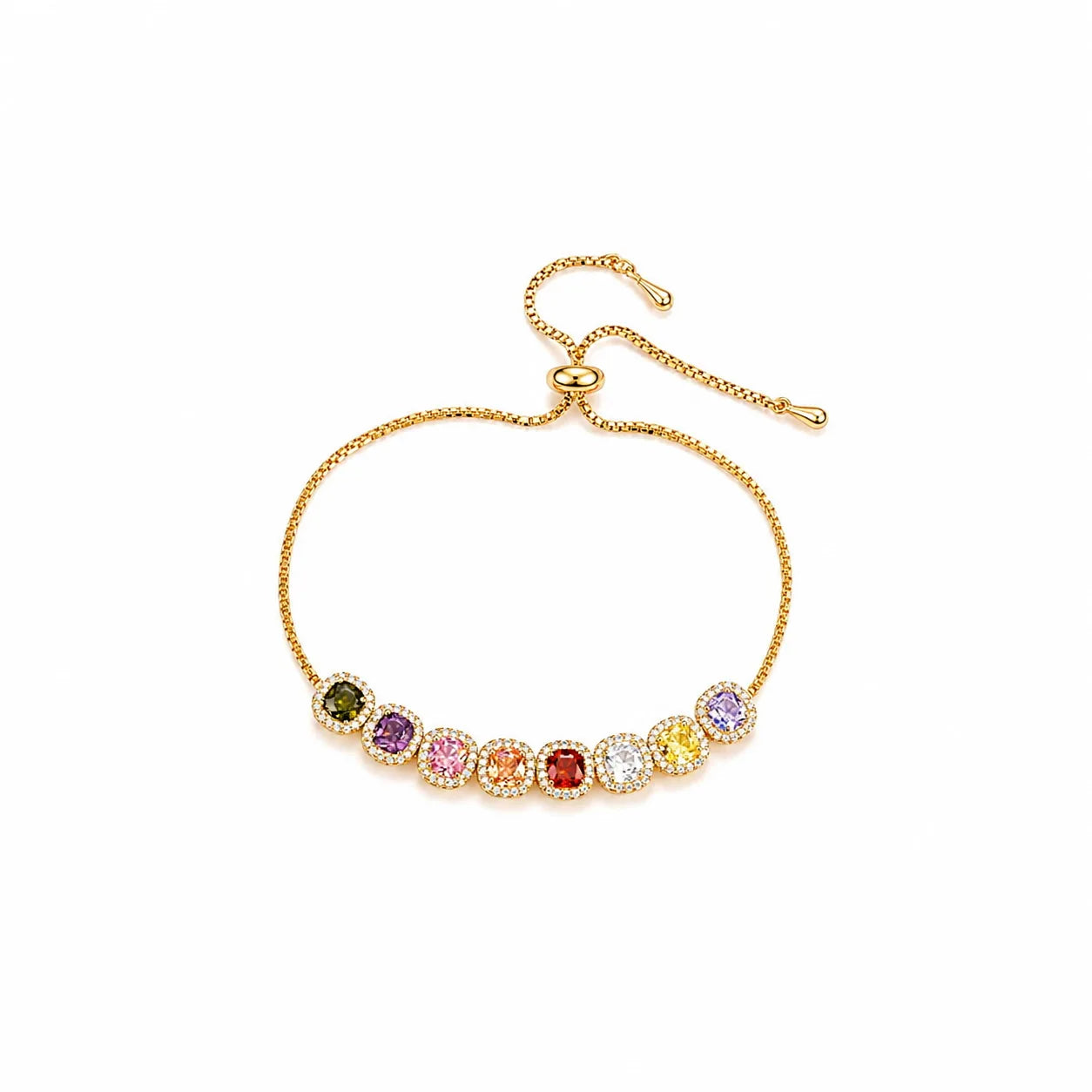 Fashion Elegant Copper 18K Gold Natural Stone Beracelets for Girls Zircon Luxury Jewelry for Women Ladies Wholesale Low MOQ