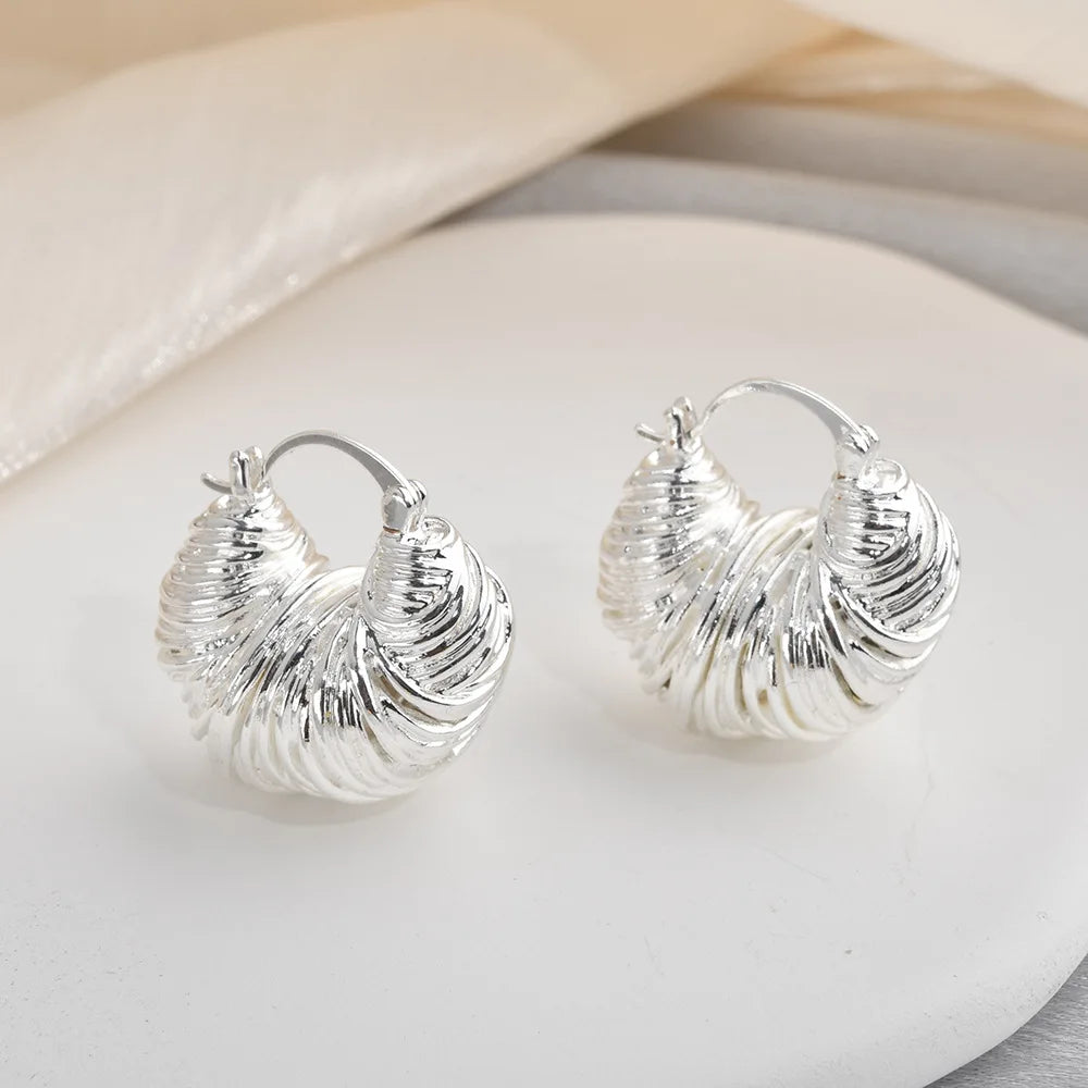 Female Fashion Earring Light Luxury Geometric Earring Wrap Line Thread Earring Design Advanced Sense Cool Simple Earrings Bulk