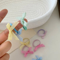 Mini Cute Simple Solid Candy Color Scrunchies Sweet Minimalistic Fashion Hair Ties for Baby Girls Kids Children Hair Accessories