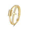 The opening is adjustable. / Cross - gold
