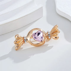 Fashion Glitter Rhinestone Sparkle Candy Heart Shaped Brooches for Girls Sweet Elegant Trendy Jewelry for Women Lady Accessories