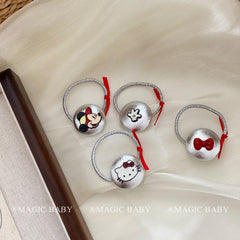 Silk Bowknot Cartoon Scrunchies for Baby Girls Kitty Cat Sweet Cute Hair Ties for Kids Children Hair Accessories in Stock Trendy