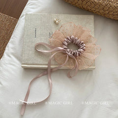 Fashion Lace Ribbon Scrunchies for Girls Elegant Graceful Chic Trendy Hair Ties for Women Ladies Hair Accessories in Stock