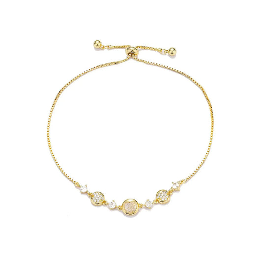 Women Yellow Simple Chain Bracelets Fashion Glitter Sparking Customized Bulk Order Jewelry Accessories for Girls Ladies Office