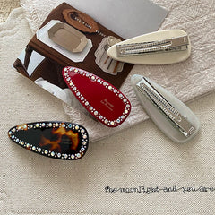 Exquisite Elegant Crystal Hair Clips Teardrop Shape Barrette French Fashion Hairpins Hair Accessories for Women Girls Wholesale