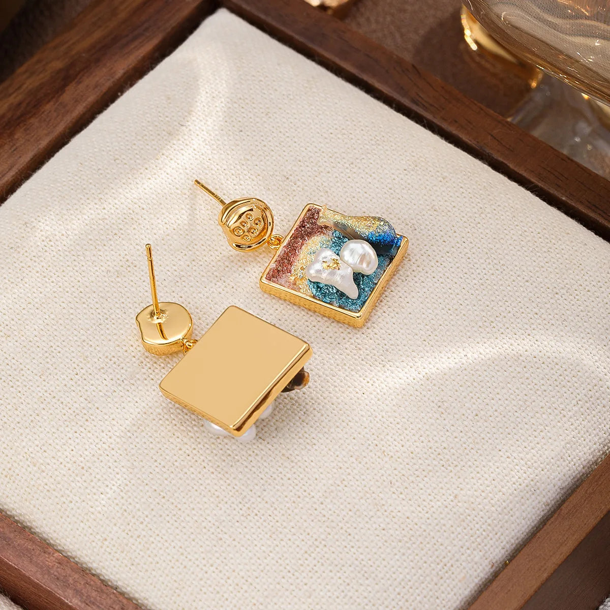 Fashion S925 Silver Freshwater Pearl 18K Gold Plated Drop Earrings Vintage Flowers Jewelry for Women Ladies Wholesale Bulk