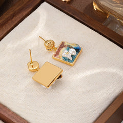 Fashion S925 Silver Freshwater Pearl 18K Gold Plated Drop Earrings Vintage Flowers Jewelry for Women Ladies Wholesale Bulk