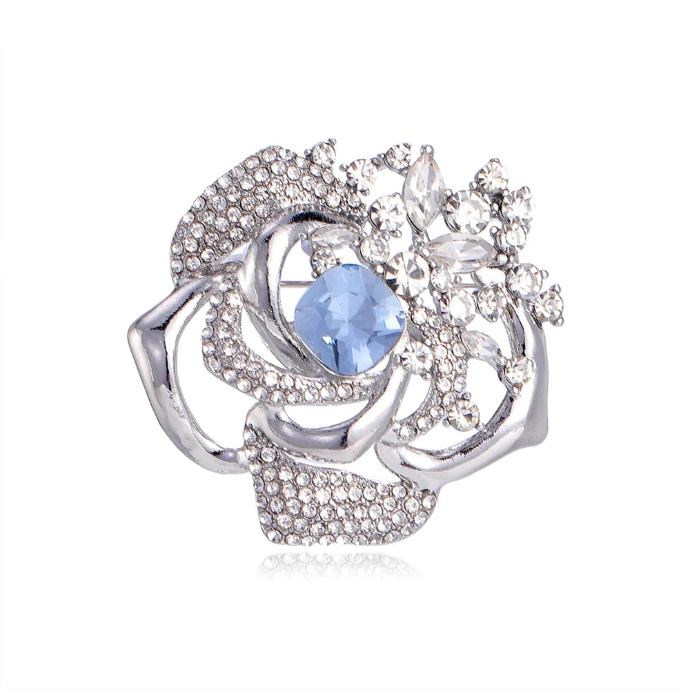 Fashion Elegant French Style Glitter Rhinestone Brooches for Girls Sweet Pins Jewelry for Women Ladies Accessories Wholesale